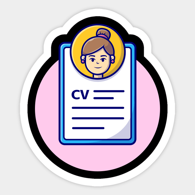 Curriculum Vitae Cartoon Vector Icon Illustration (2) Sticker by Catalyst Labs